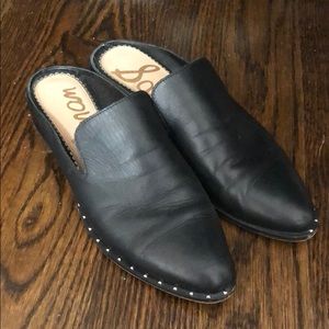 SAM EDELMAN Black Studded Loafers Size 8